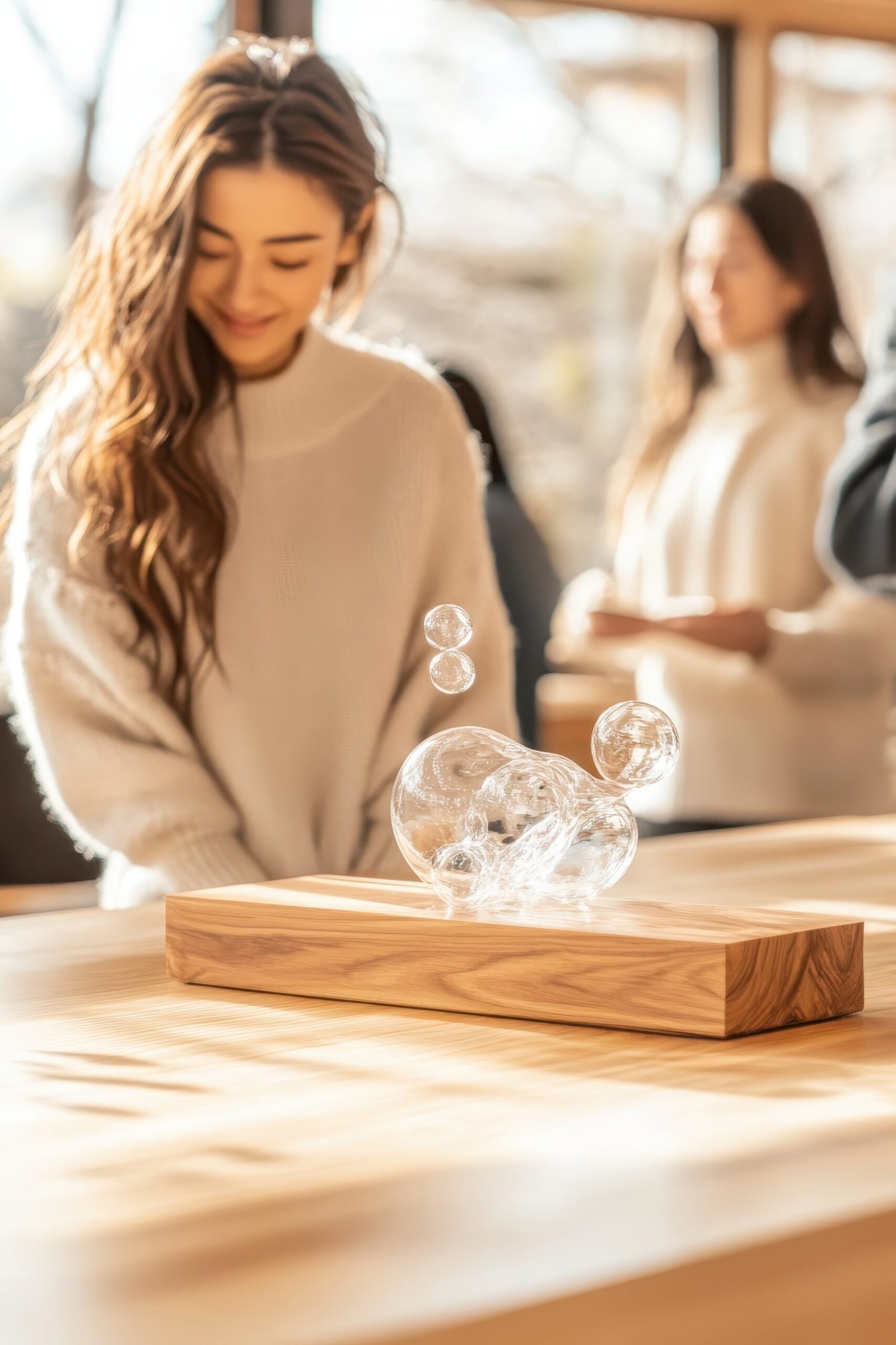  Woman smiling during a moment of reflection representing personal transformation and self-growth.