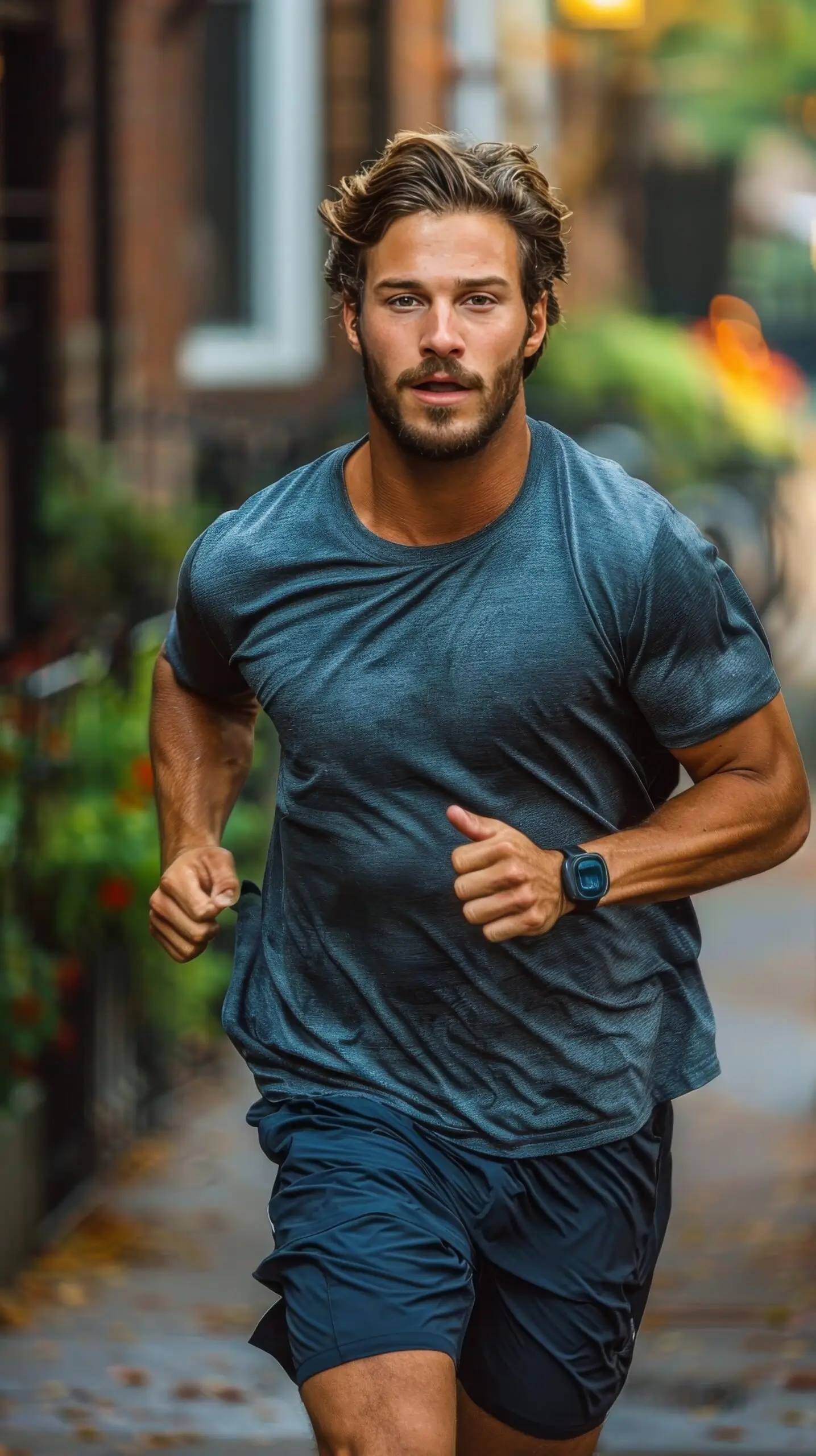 Man running outdoors representing resilience, determination, and personal strength.